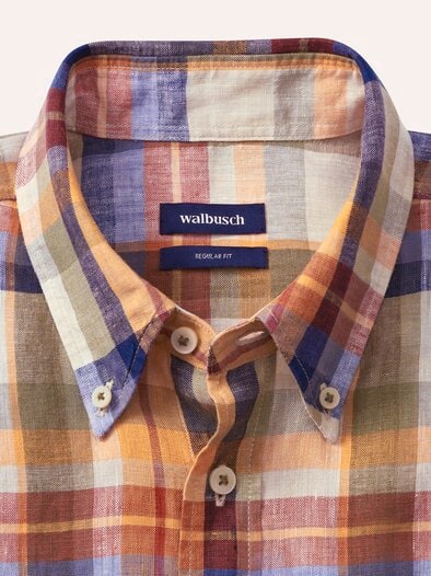 Pures Leinen Hemd Karo Terra