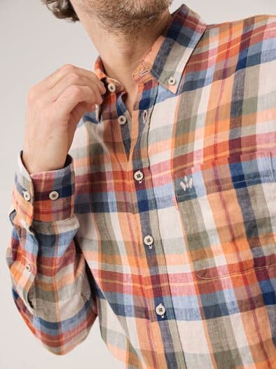 Pures Leinen Hemd Karo Terra