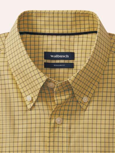 Soft-Cotton Hemd Fensterkaro Gelb