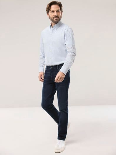 Soft-Cotton Hemd Fensterkaro Wei