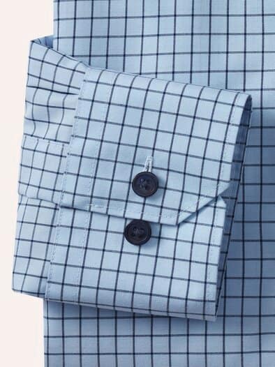 Extraglatt-Hemd Fensterkaro Blau