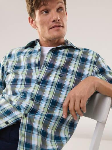 Extraglatt-Hemd Karo Oliv