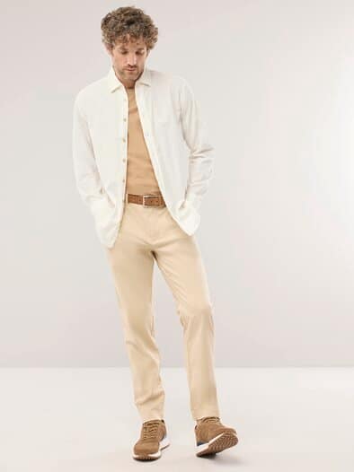 Überfärber-Hemd Wollweiß