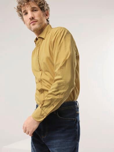 Überfärber-Hemd Akaziengelb