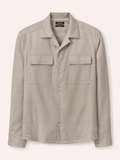 Gefüttertes Overshirt aus Flanell Karo Beige