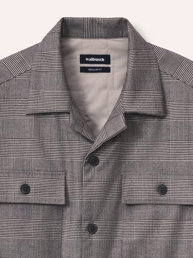 Gefüttertes Overshirt aus Flanell Karo Anthrazit