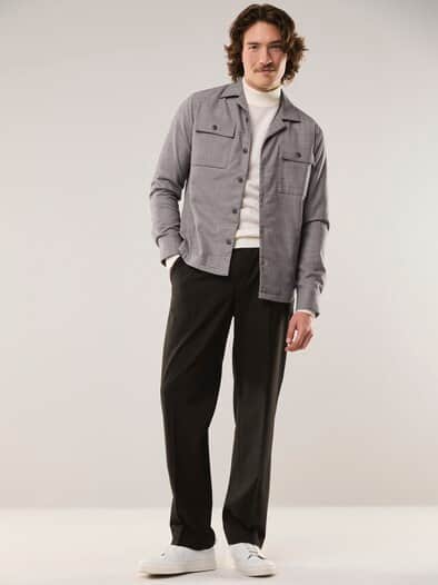 Gefüttertes Overshirt aus Flanell Karo Anthrazit