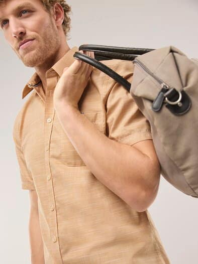 Tropical Kurzarm-Hemd Uni Gelb