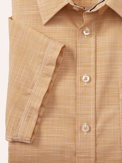 Tropical Kurzarm-Hemd Uni Gelb