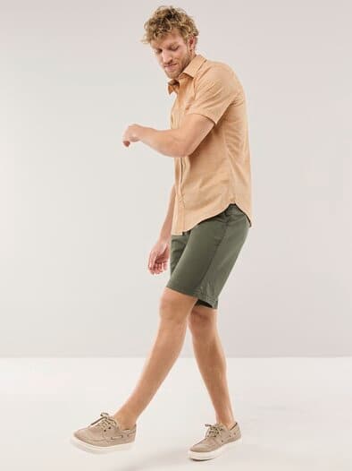 Tropical Kurzarm-Hemd Uni Gelb