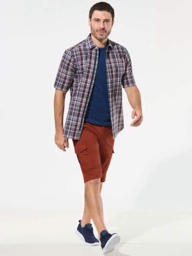 Extraglatt-Hemd Zip & Go Karo Terra