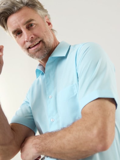 Extraglatt-Hemd Walbusch-Kragen Hellblau