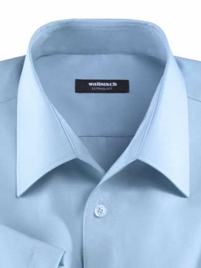 Extraglatt-Hemd Walbusch-Kragen Hellblau