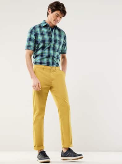 Tropical-Hemd Zip&Go Karo Marine