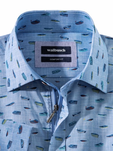 Tropical-Hemd Zip&Go Druck Multi