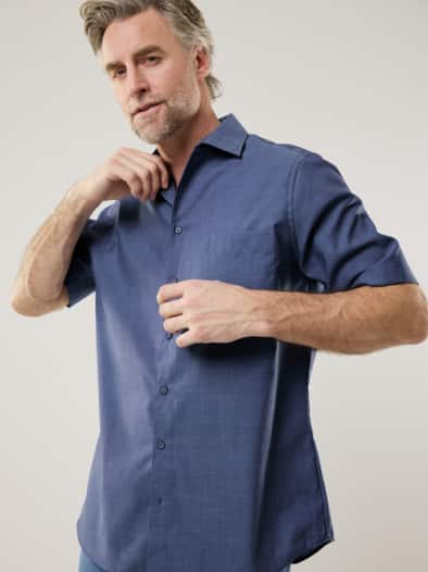 Extraglatt-Hemd Tropical Rauchblau