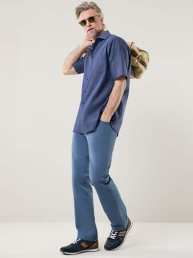 Extraglatt-Hemd Tropical Rauchblau