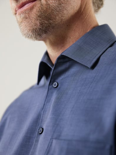 Extraglatt-Hemd Tropical Rauchblau