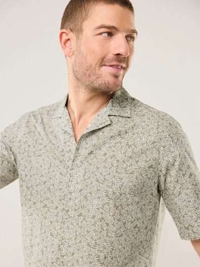 leichtes Reverskragen-Hemd Druck Natur