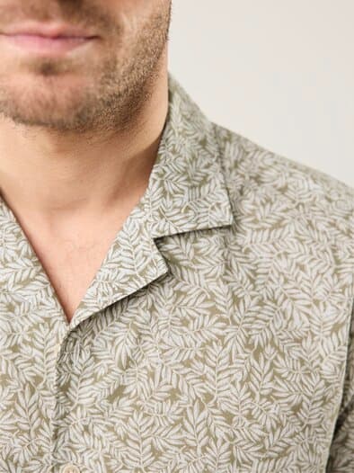 leichtes Reverskragen-Hemd Druck Natur