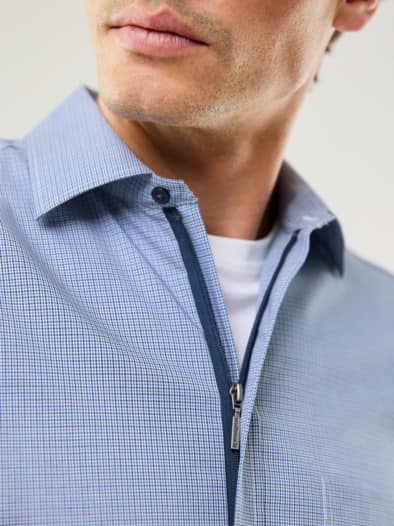Extraglatt-Hemd Zip & Go Minikaro Blau