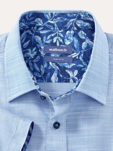 Tropical-Hemd soft & leicht Chambray Blau