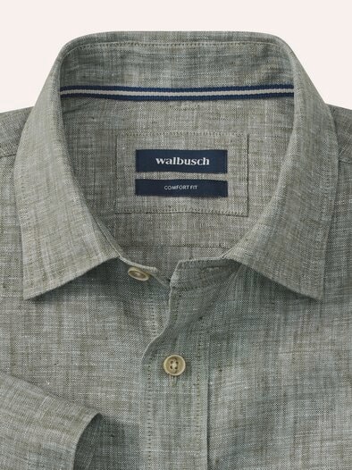 Pures Leinen Hemd Uni Schilf