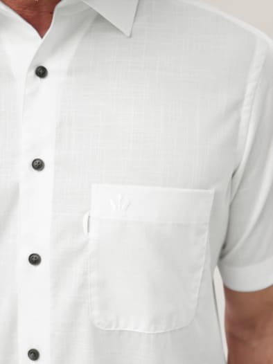 Tropical-Hemd Easycare Uni Weiß