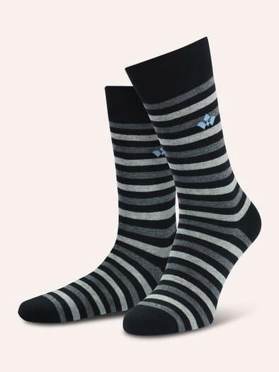 Baumwoll-Socke Dessin Schwarz