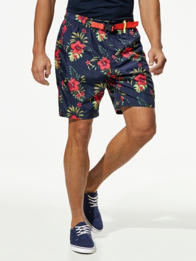 Cargo Strand-Shorts Hibiskusbluete