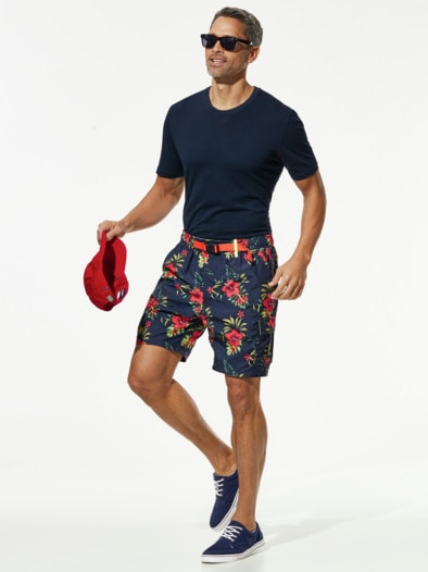 Cargo Strand-Shorts Hibiskusbluete