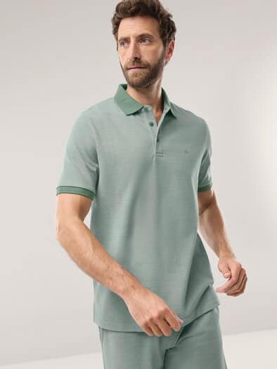 Freizeitpolo Extraglatt Salbei grün
