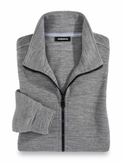 Freizeitjacke Klimawolle Grau Melange