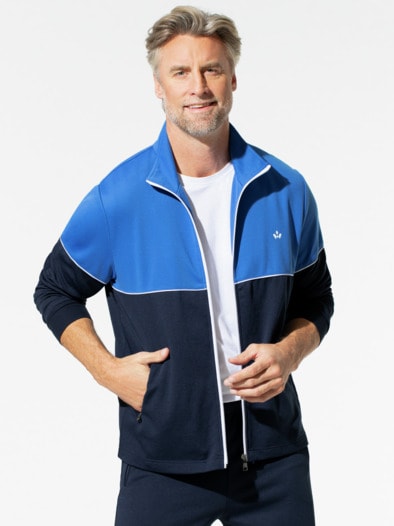 Extraglatt Freizeitjacke Stahlblau
