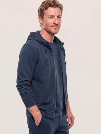 Sweatjacke mit Struktur Marine