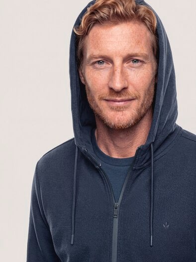 Sweatjacke mit Struktur Marine
