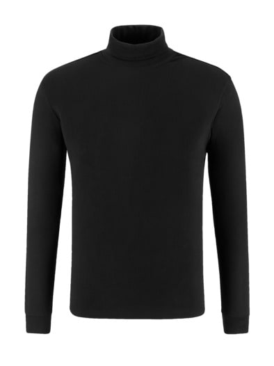 Rollkragen-Shirt Schwarz
