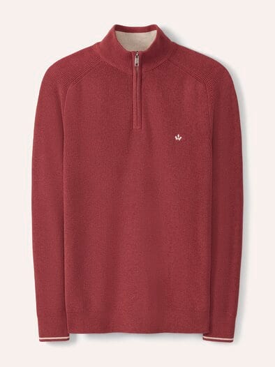 Gerippter Baumwoll-Troyer Rot