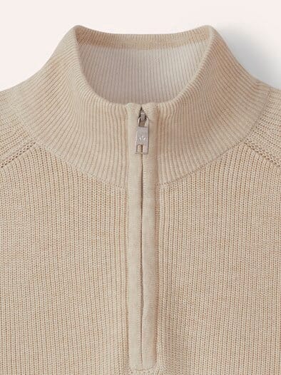 Gerippter Baumwoll-Troyer Natur