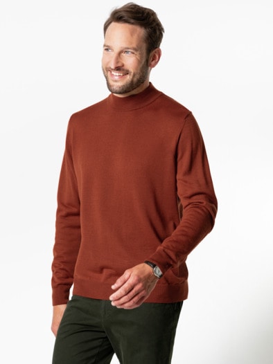 Merino-Mix Stehbund-Pullover Terra