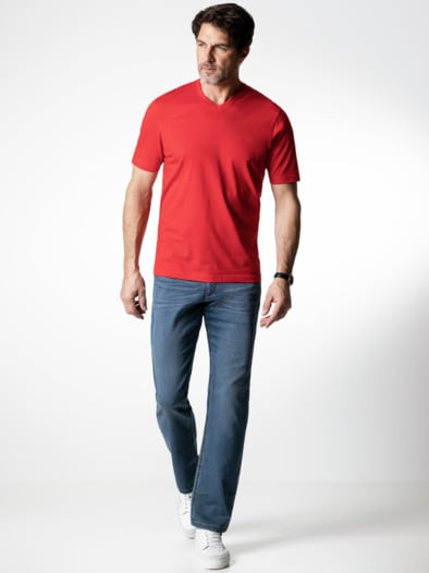 T-Shirt V-Ausschnitt Rot