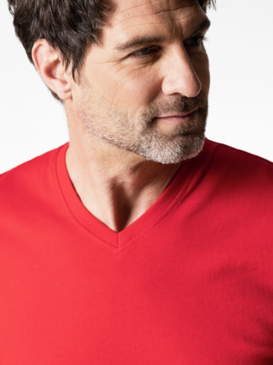 T-Shirt V-Ausschnitt Rot