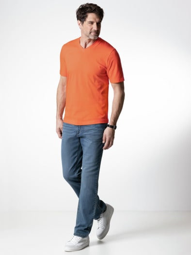 T-Shirt V-Ausschnitt Orange