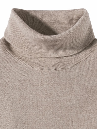 Merino-Mix Rollkragen-Pullover Natur