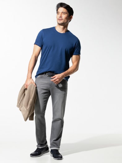 T-Shirt Rundhalsausschnitt Blau