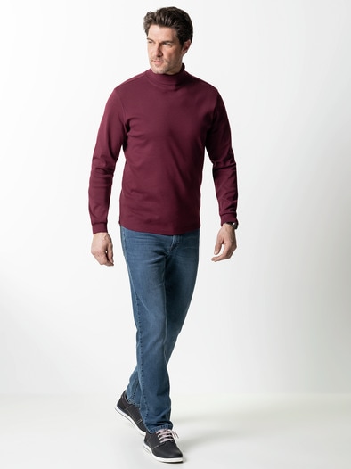 Rollkragen-Shirt Burgund