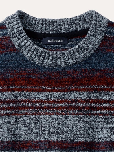 Multicolor-Pullover Blau/Feuerrot
