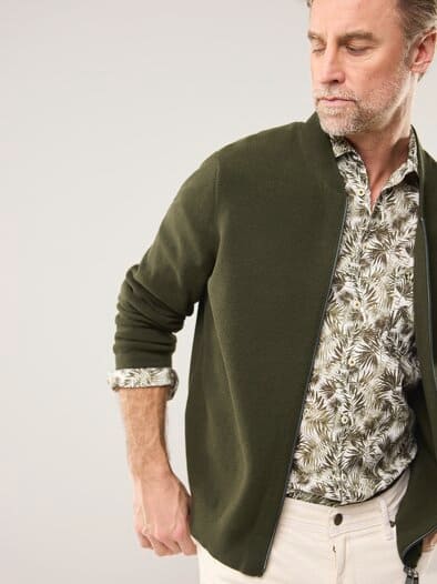 Zip-Jacke Ministruktur Oliv