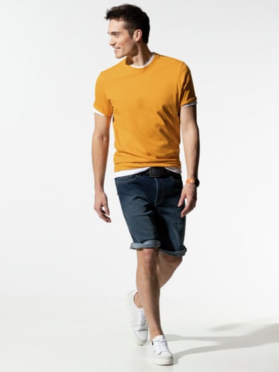 T-Shirt Rundhalsausschnitt Safran