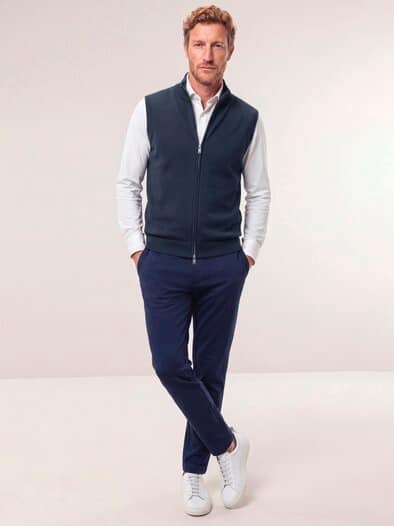 Milano Weste mit Baumwolle Marine